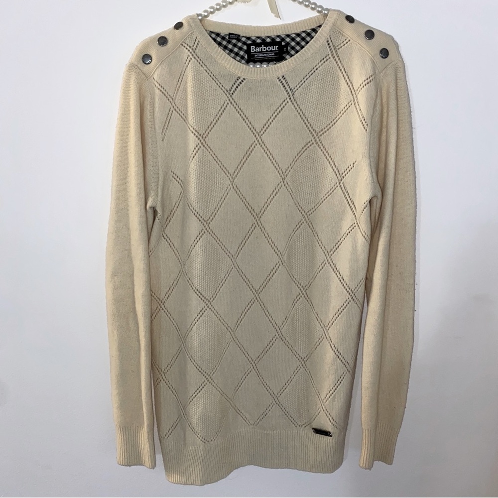 Barbour Cream Crew Neck Sweater